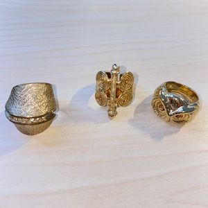 Gold Costume Jewelry Rings, BCBG, Marc Jacobs